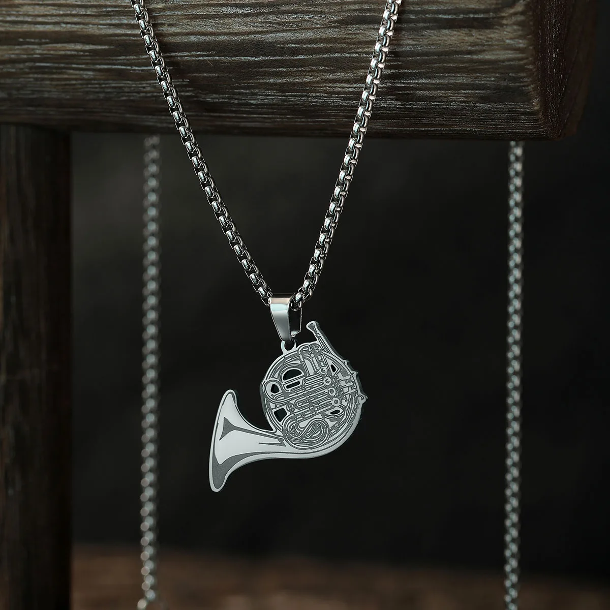 قلادة بدلاية بوق فرنسي من kinal للرجال والنساء ، آلات موسيقية مفصلة ، هدايا مجوهرات #6