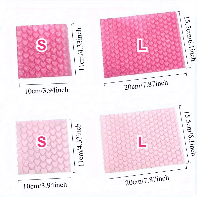 20PCS Mini Heart Shape Bubble Bag Self-Seal Envelopes Small Card Sleeve Shockproof Transportation Business Bubble Bags