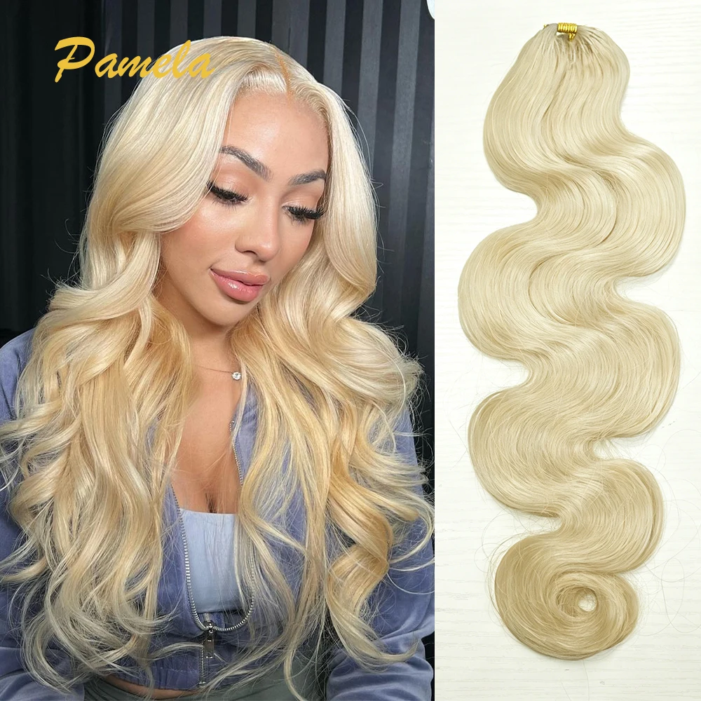 613 Blonde Feather Crochet Human Hair Bundles Body Wave Knotless Pre-Separated Crochet Hair Extensions Twist Braiding Hair