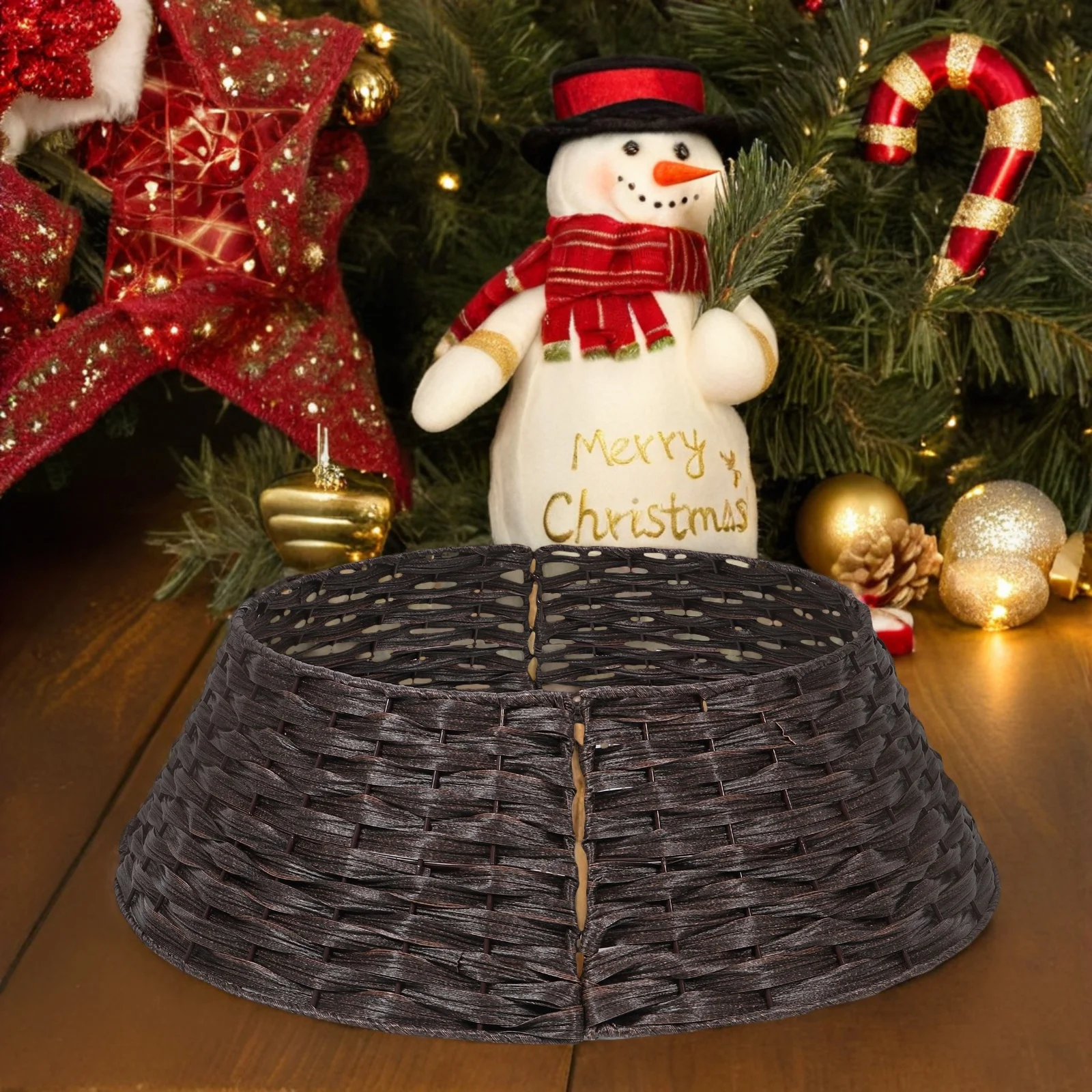 

Plastic Christmas Tree Skirt Large Size for Pencil Trees Covers Stand Area Xmas Decor Indoor Outdoor Use Christmas Tree Skirts