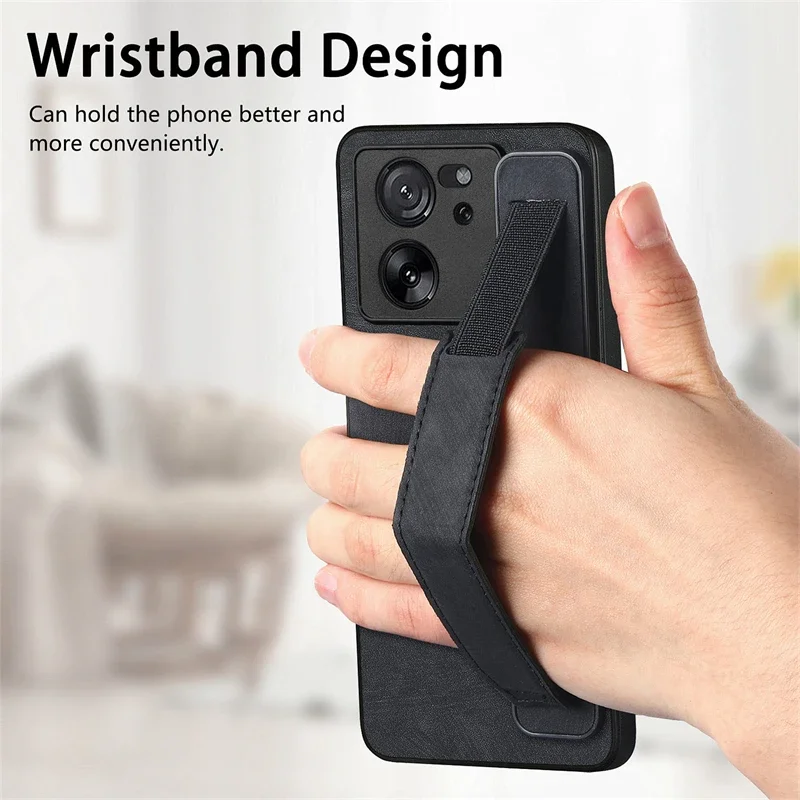Leather Case For Xiaomi 15T 14T 13T 11T 13 Mi 11 Lite 5G NE 10T Pro 11i Wrist Strap Stand Holder Silicone Case Back Cover Funda