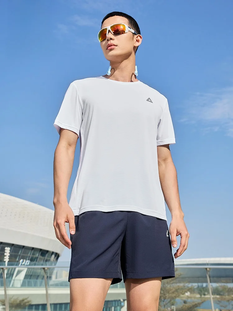 

Peak Men's ort Sve T-irt Qui Dry Breathable Fitn Training Running round Ne Upper Apparel Moisture ng