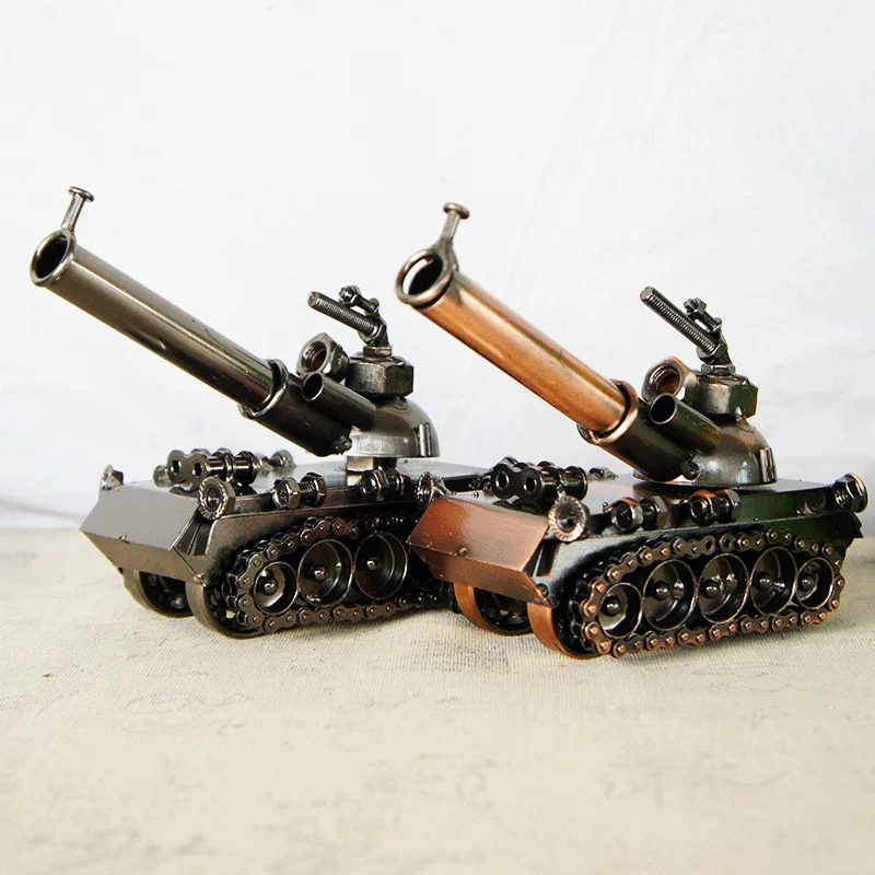 Metal craft gifts, tank cannon model, home office decorative retro ornaments, military models, send comrades in arms