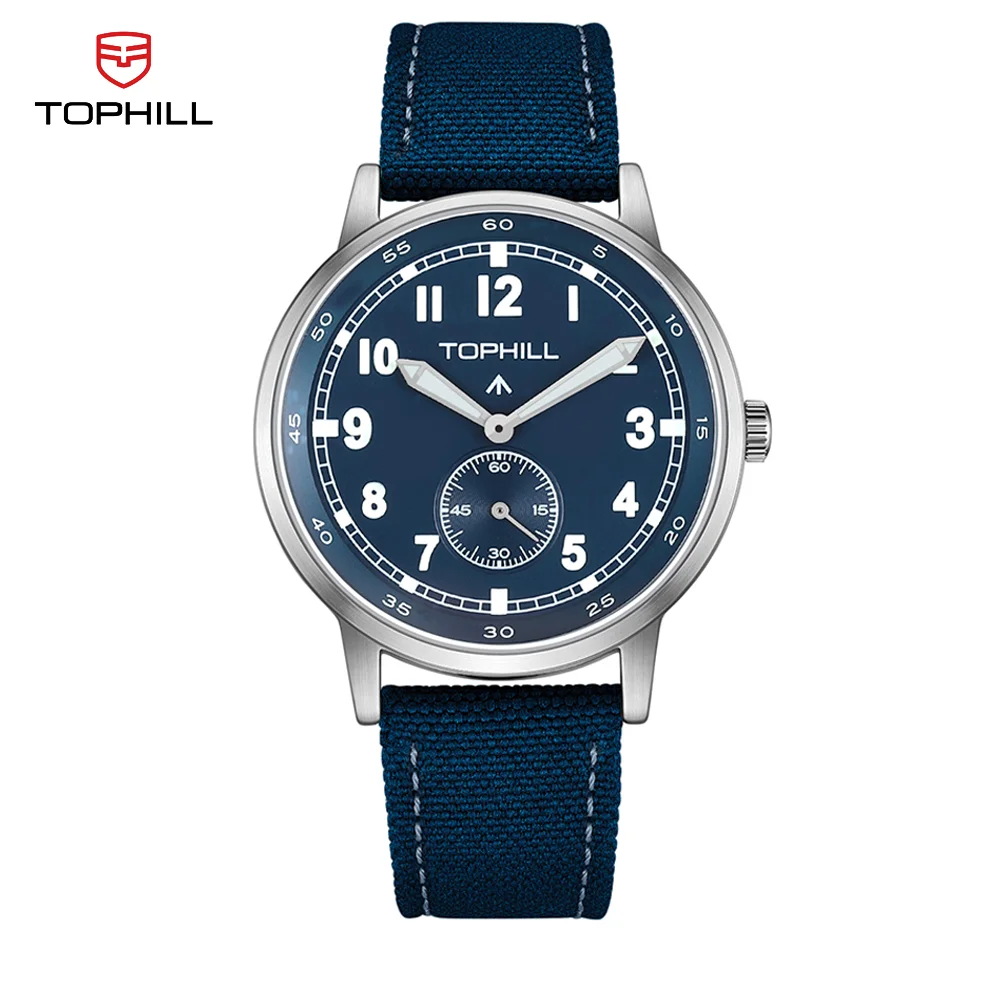 2025 New TOPHILL TW099G 40mm Business Men Vintage Quartz Watch 30M Waterproof Luminous Sapphire Glass Canvas Strap Men's Watches