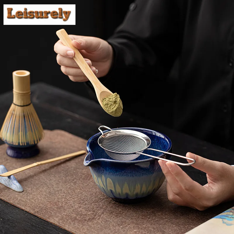 

Wire Drawing Tea Set Complete Set Matcha Beater Japanese Matcha Set Kit Green Tea Powder Tea Soaking Tea Holder Matcha Tool Set