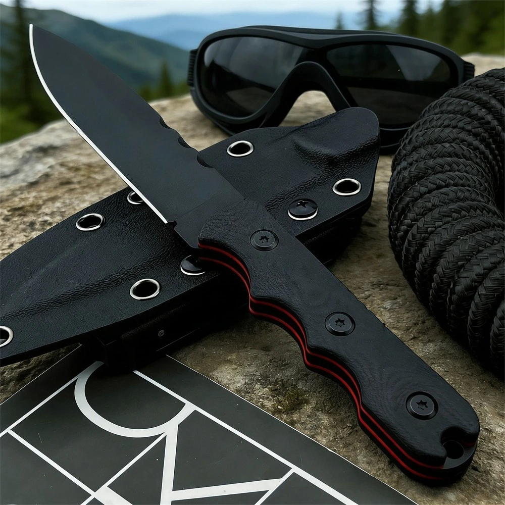 

TOP Full Tang Нож с фиксированным лезвием 8Cr13Mov Стальные ножи для выживания G10 Нескользящая ручка Кемпинг Мульти-охотничий EDC Уличные инструменты