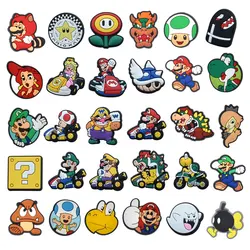 Hot 30Pcs Super Mario Charms Slippers new Decor pretty Accessories Shoes Flower Game Figure Sandals Ornament Shoe Crocs Buckle