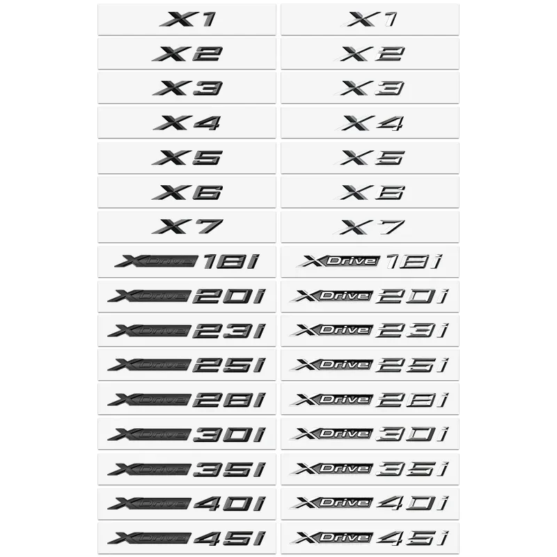 3D Xdrive 20d 30d 35d 40d 50d 20i 25i 30i Car Fender Emblem Trunk Badge Sticker For BMW M X1 X3 X4 X5 X6 X7 GT Logo Accessories