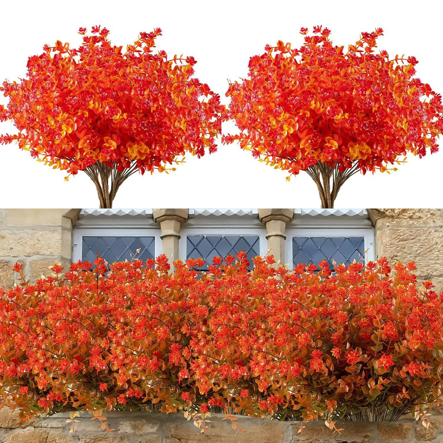 4/7/9/12PCS  Outdoor Artificial Flower Plants, UV Resistant Fake Flowers-Decoration-  Home Gardens, Window Boxes, Porches, Front