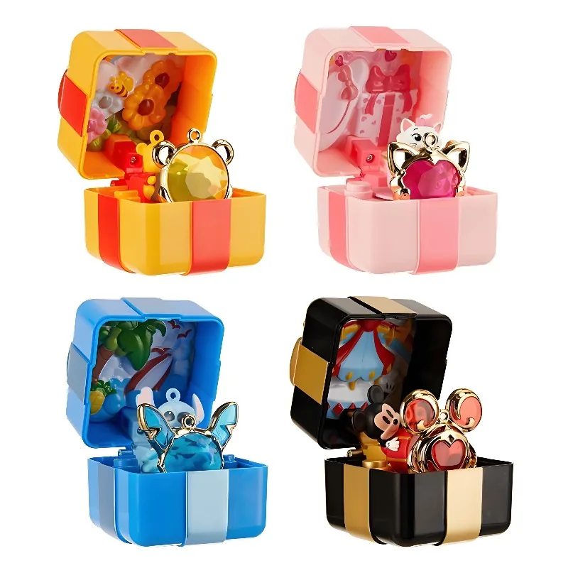 

MINISO Gem Blind Box Stitch Pooh Bear Romantic Character Ornament Figurine Mystery Box Creative Birthday Valentine's Day Gift