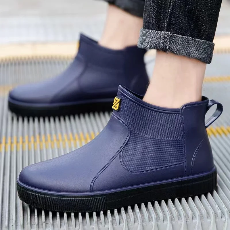 Quality Men\'s Rain Boots Men‘s Anti Slip Rain Boots 2023 Male Wear-resistant Shoes In Rain Snow Season  Botas Lluvia Impermeable