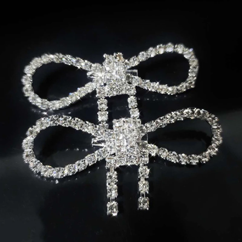 Fashion Shiny Rhinestone Bow Buckle Pearl Tassel Pin Diamond Buckle DIY Garment Shoe Bag Applique Wedding Accessories Gifts