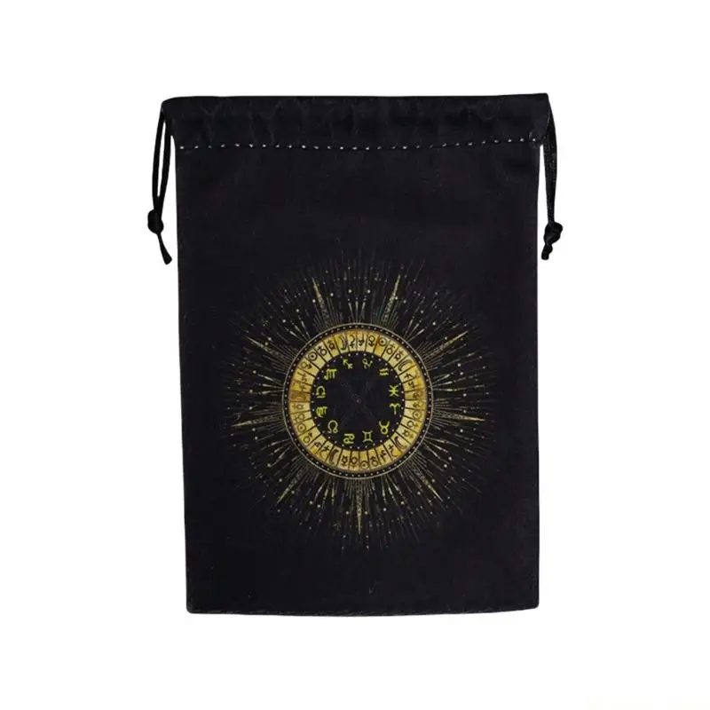 31BE Soft Tarots Card Bag Portable Dices Holder Organizers Drawstring Bag Tarots Deck Holder for Preciously Crystal Watch