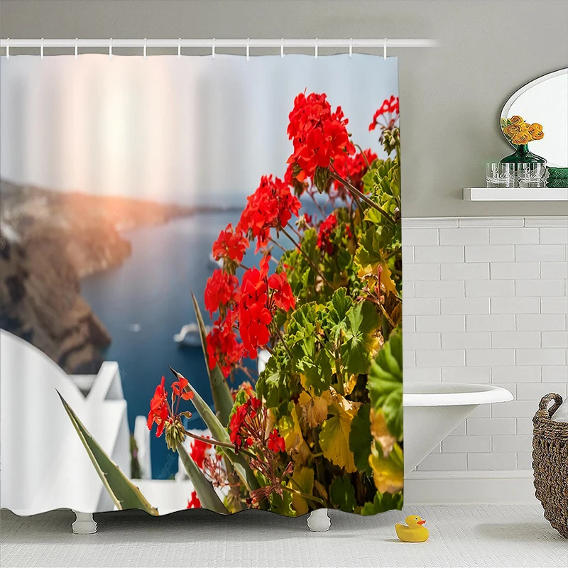 

Набор душевых занавесок Aertemisi с прокладками и крючками для декора ванной комнаты в Греции Санторини