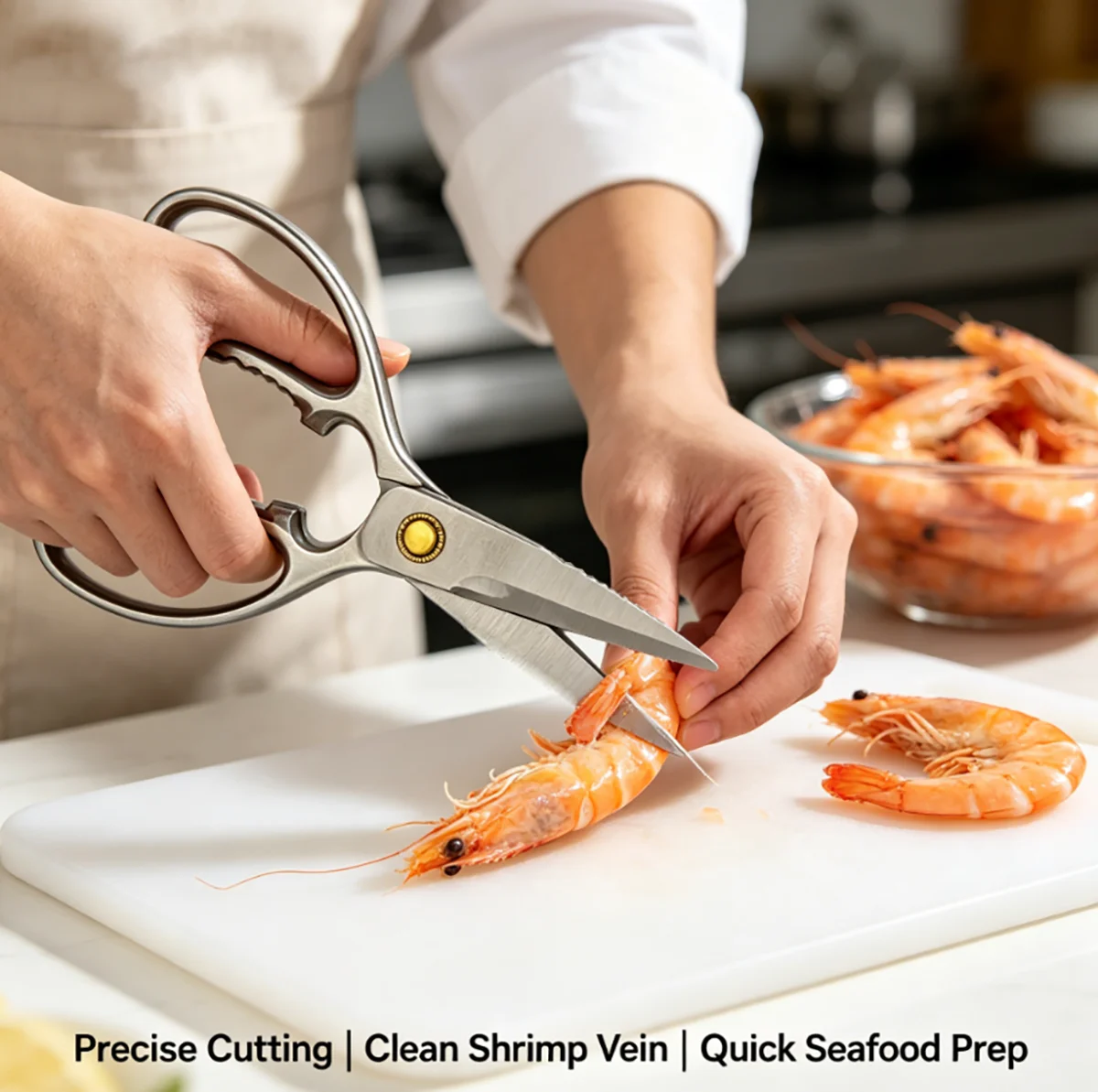1/3PCS,Scissors-All Steel For Chicken Bone Fish Cutting,Kitchen Translucent Plastic Cutting Board,Magnetic Mechanical Timer