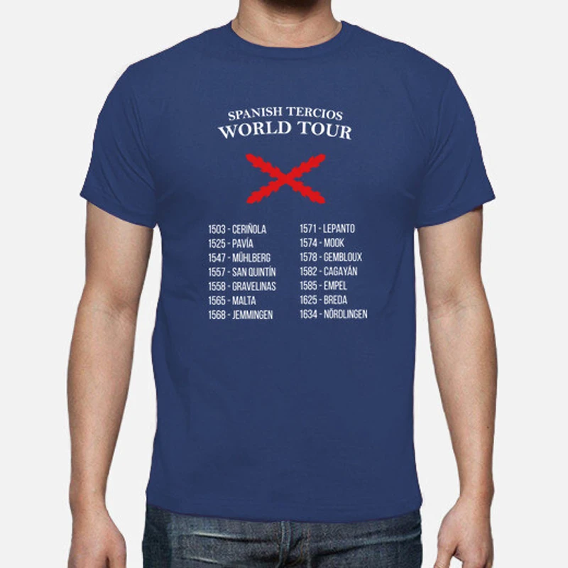 Batallas De Los Tercios. Spanish Tercios World Tour T Shirt. New 100% Cotton Short Sleeve O-Neck T-shirt Casual Mens Top