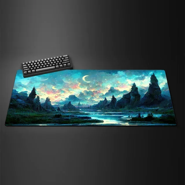 XXL Fantasy Landscape Mouse Pad Large Game Table Mat 40X90CM Mousepad PC Accessories Suitable for Players Gaming Office Non-slip