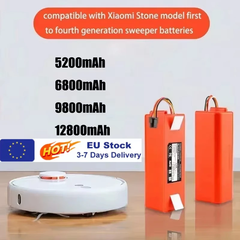 14.4V BRR-2P4S-5200S Robot Aspirapolvere Batteria di Ricambio Per Xiaomi Roborock S55 S60 S65 S50 S51 S5 1S 1ST MAX S6 Parti