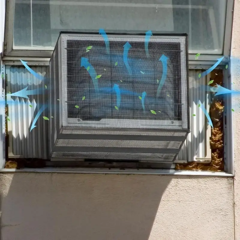 

Breathable Air-Conditioning Protective Cover Weatherproof Air Conditioner Guard Bugs Rain Dirt Resistant Defender N58D