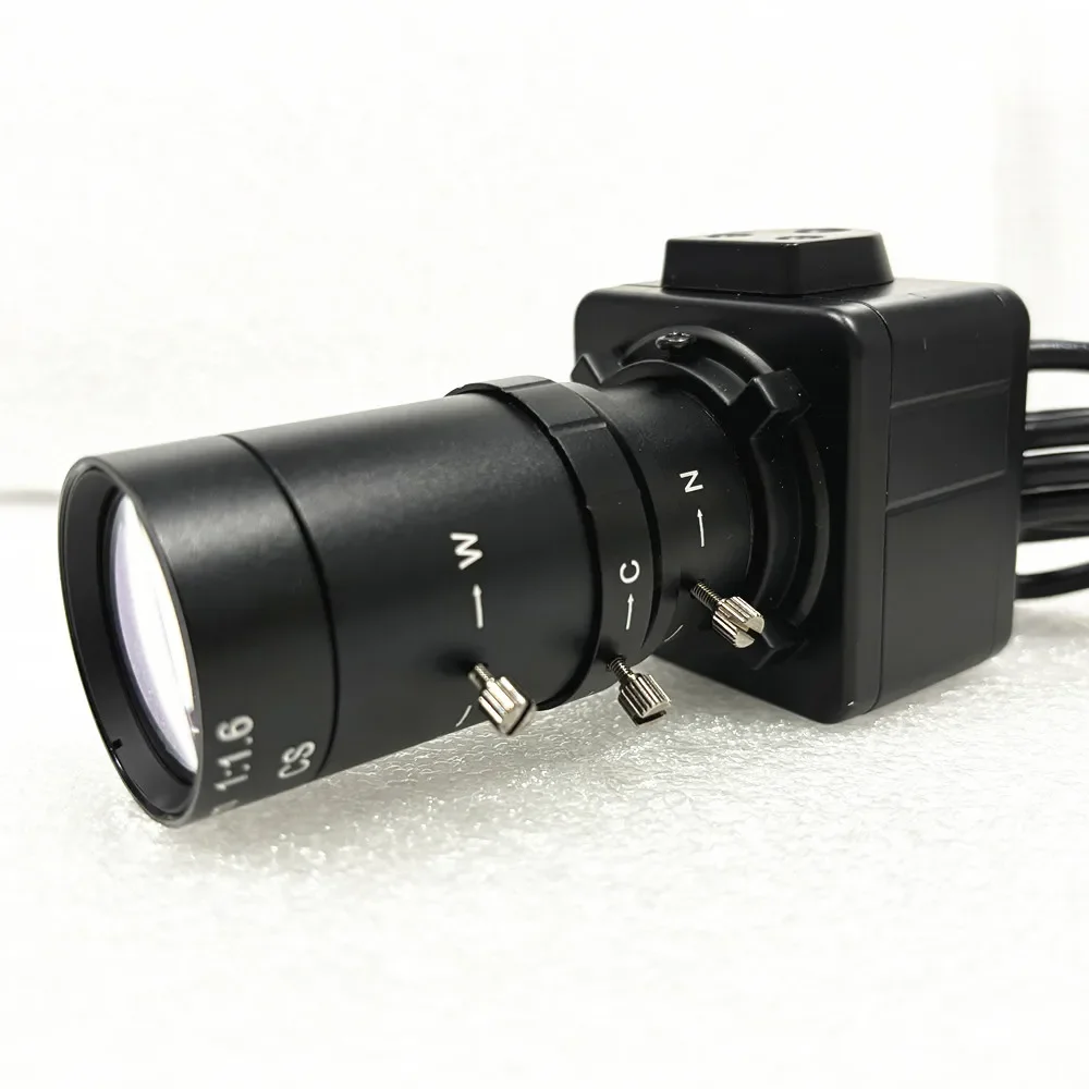 كاميرا ويب USB 8MP 4K IMX415 مع عدسة Varifocal CS 5-50 مم 2MP صندوق صغير كاميرا USB صناعية OTG UVC متوافقة مع التوصيل والتشغيل