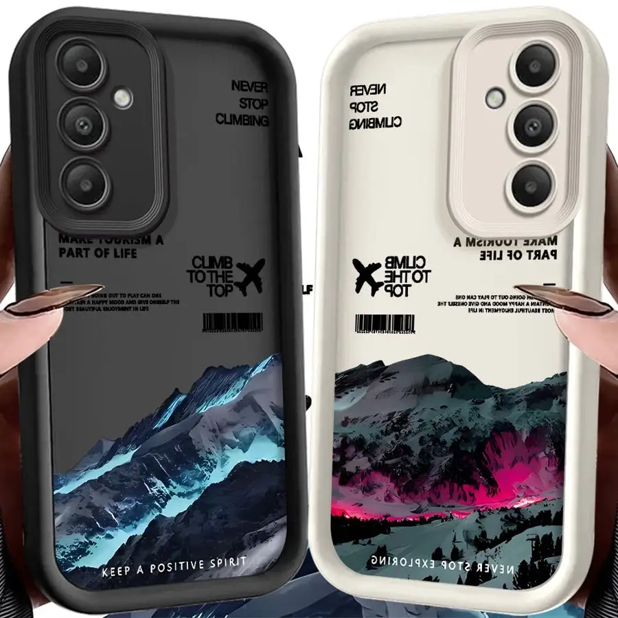 Phone Cover Case for Samsung Galaxy S24Ultra S23 FE S20FE S22 S25 Edge S21 S24 Plus S25 Ultra Snow Mountain Sunset