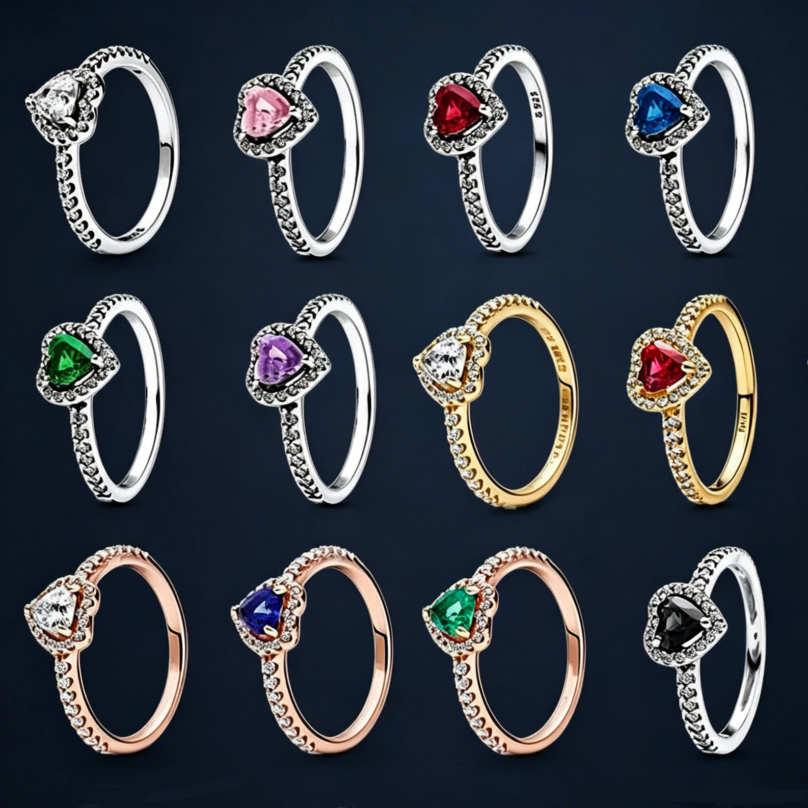 Potdemiel heart-shaped butterfly ring, sparkling zircon, exquisite jewelry for wedding parties, anniversary gift for women