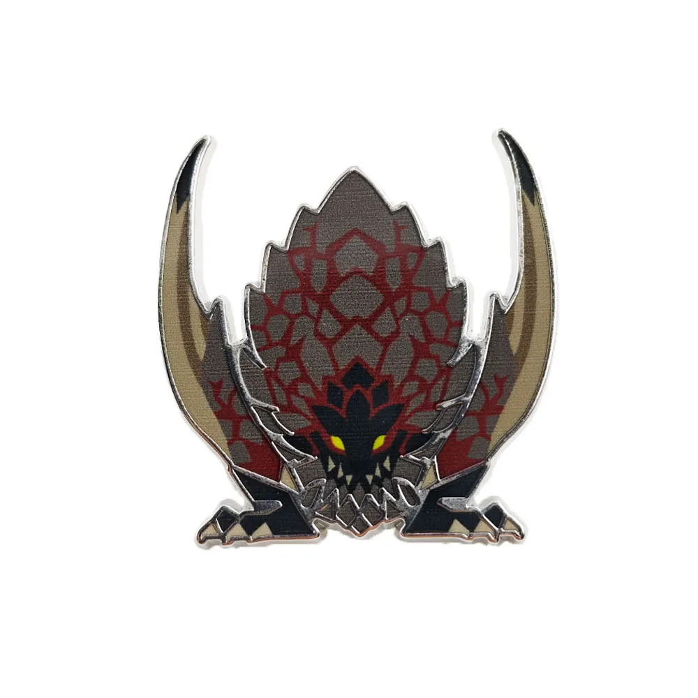 Cool Monster-Hunter Bazelgeuse Enamel Pin Game MHW MHR Monster Icon Brooch Metal Badge Lapel Pins Backpack Clothes Fans Gift view 6