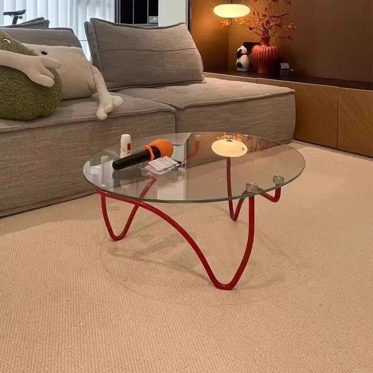 Household small apartment glass table modern light luxury creative coffee table table