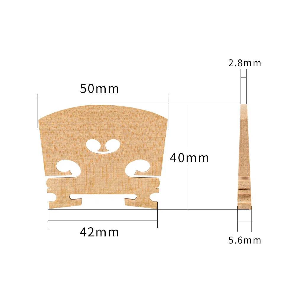 1 PC French Style Violin Bridges Fiddle Maple Wood For Instrument Accessories  Strings Bridge Parts 4/4-1/8 Size