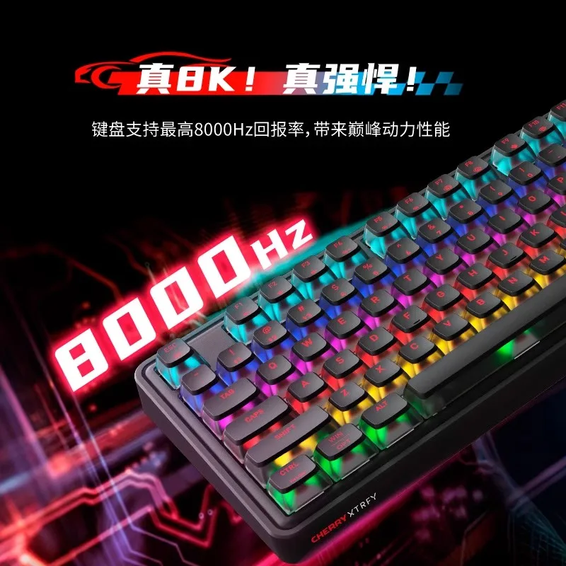 Cherry Pixiu98 Keyboard 3modes 8k Gasket Mount Hot Swap Mechanical Keyboard Delay Below 0.3mm Custom Gradual Keycap Lcd Screen