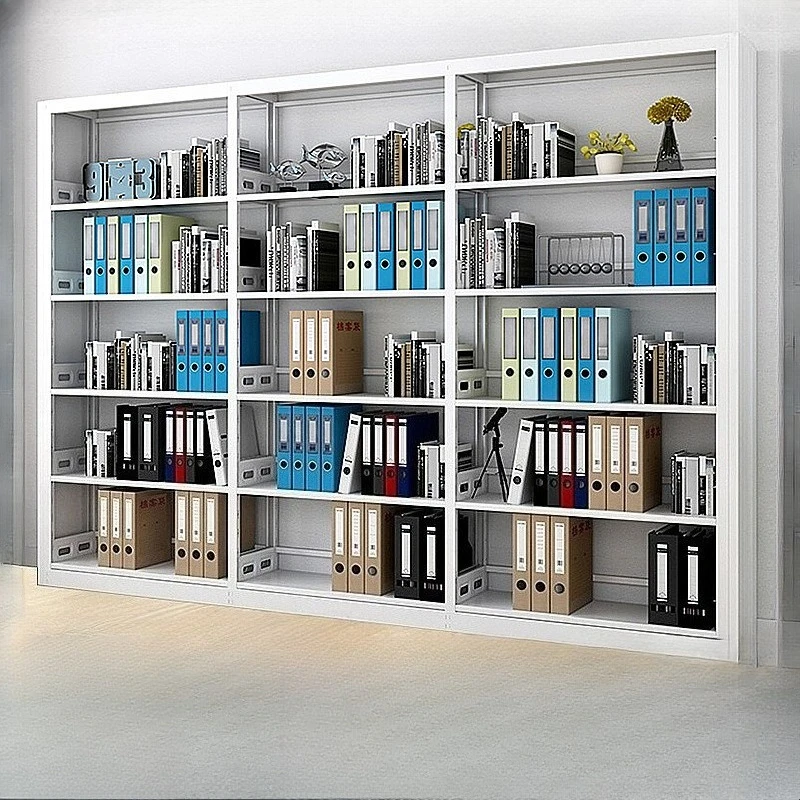 Steel bookshelf School reading room Library book room Floor shelf Office shelf Wrought iron bookshelf