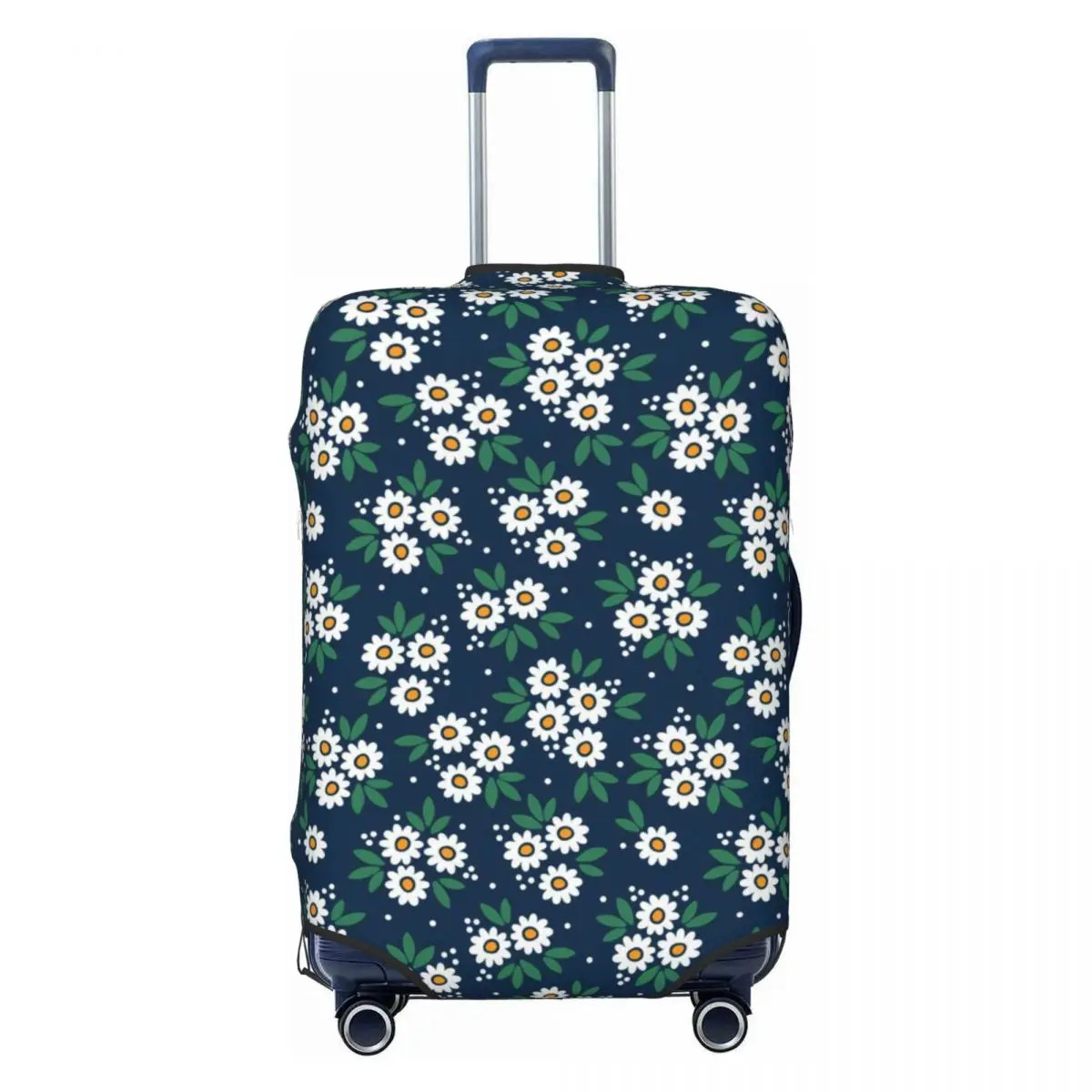 Daisies Blossom Suitcase Cover Abstract Flowers Print Cruise Trip Flight Fun Luggage Accesories Protection