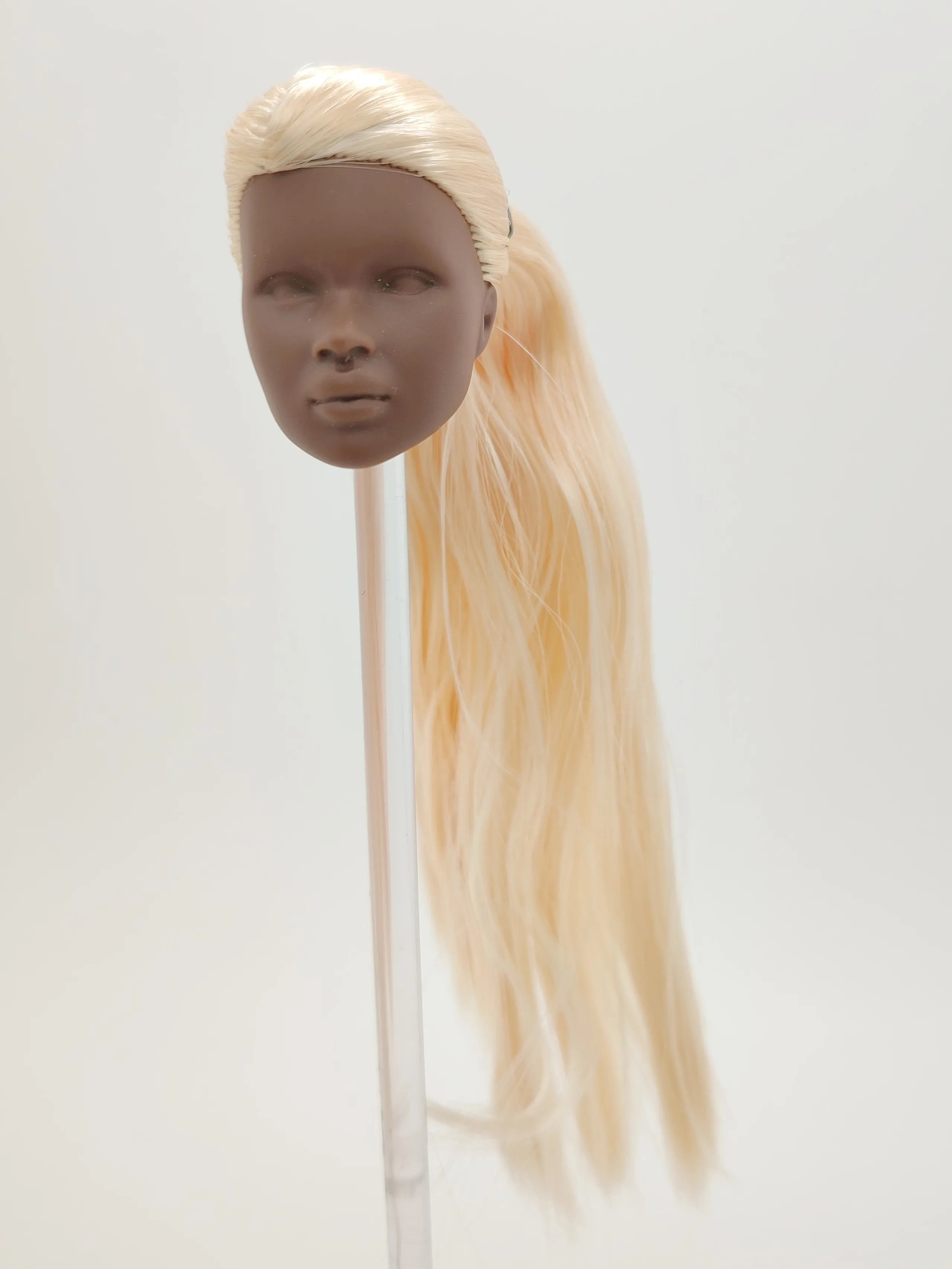 Fashion Royalty 1/6 Scale Nadja Rhymes Dark A Skin Blonde Hair Rerooted Integrity Unpainted Doll Head