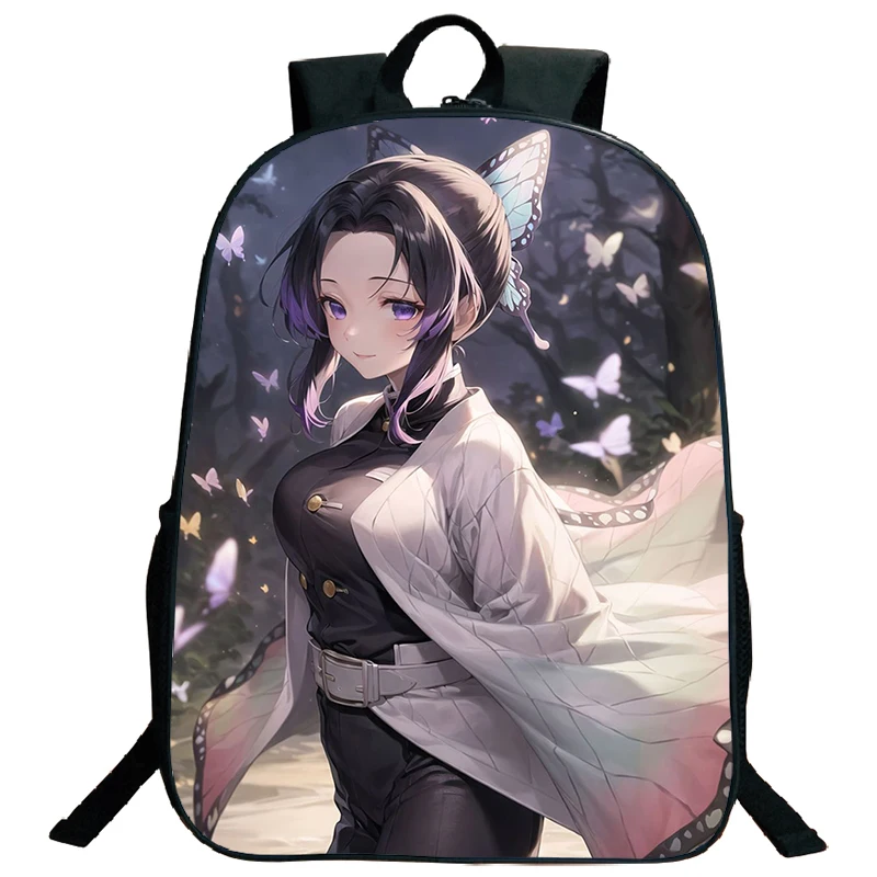 

Children Anime Demon Slayer Shinobu Kocho Cosplay Backpack Large Capacity School Bags Student Softback Daypack Laptop Bag Unisex