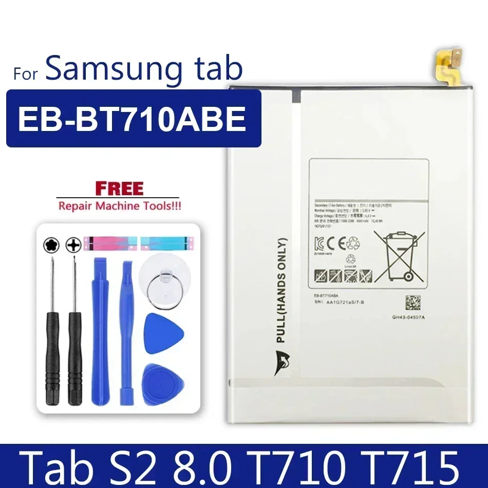 EB-BT710ABE Tablet Bateria Portátil Para Samsung Galaxy Tab S2 8.0 SM-T710 T713 T715 4000mAh Baterias de Qualidade de Substituição