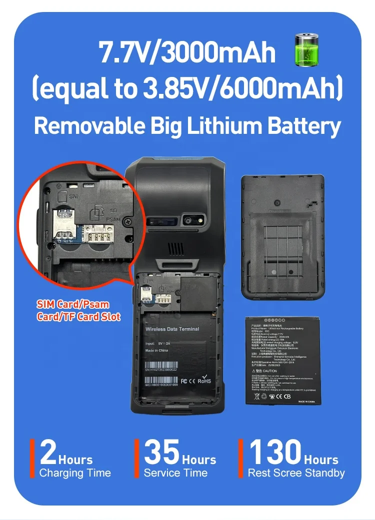 5.5 "HD Android 13 H10S 2GB16GB Fabbricazione Pos Software Sistemi Pos Terminale portatile Registratore di cassa con stampante per ricevute