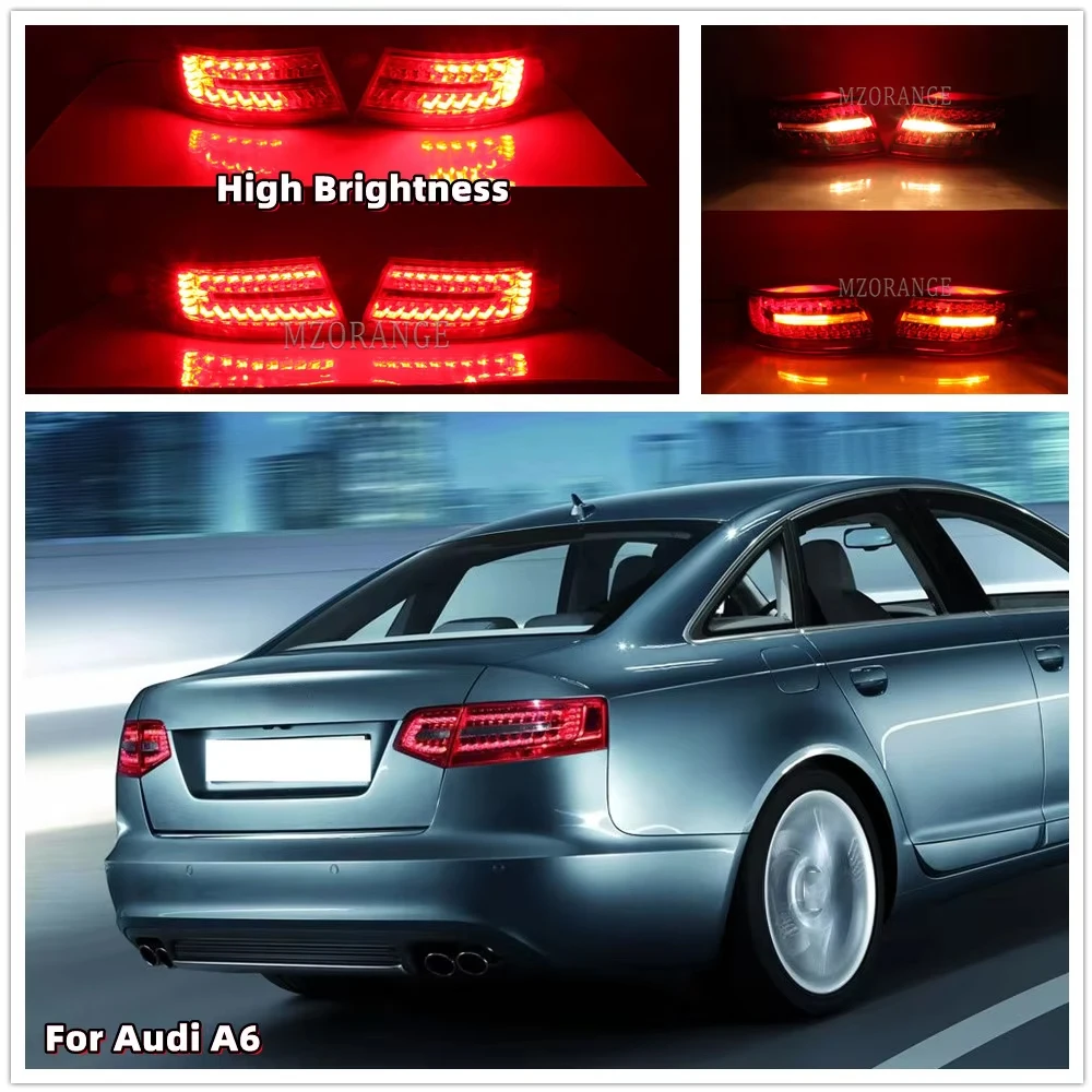 مصباح ليد خلفي لأودي A6 C6 S6 كواترو RS6 صالون سيدان 2009 2010 2011 أضواء خلفية مع توقف مصباح مكبح بدوره مصباح إشارة #2