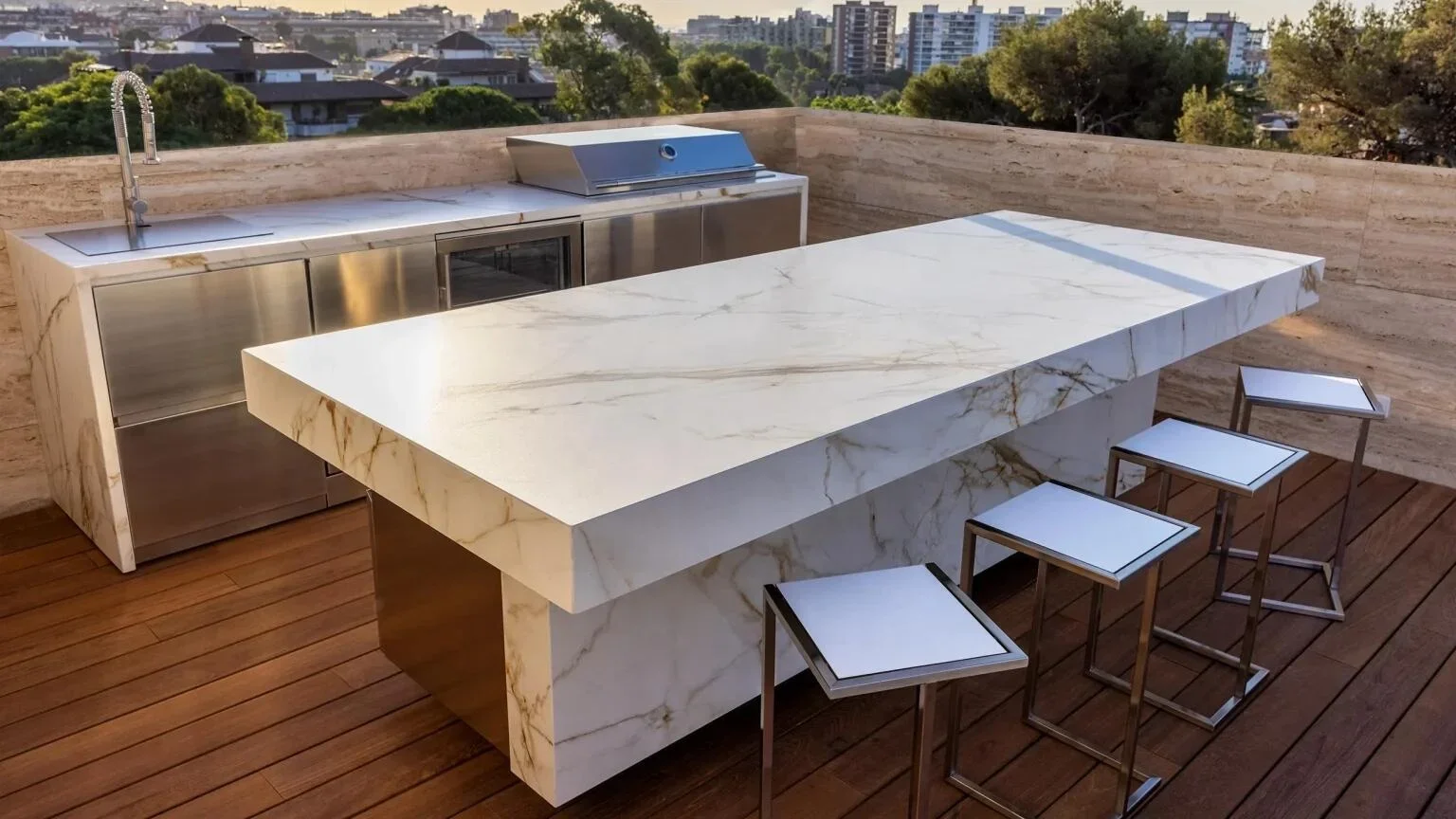 

Остров для барбекю Artisan, открытый круглый гриль с холодильником, уличная кухня с барной стойкой