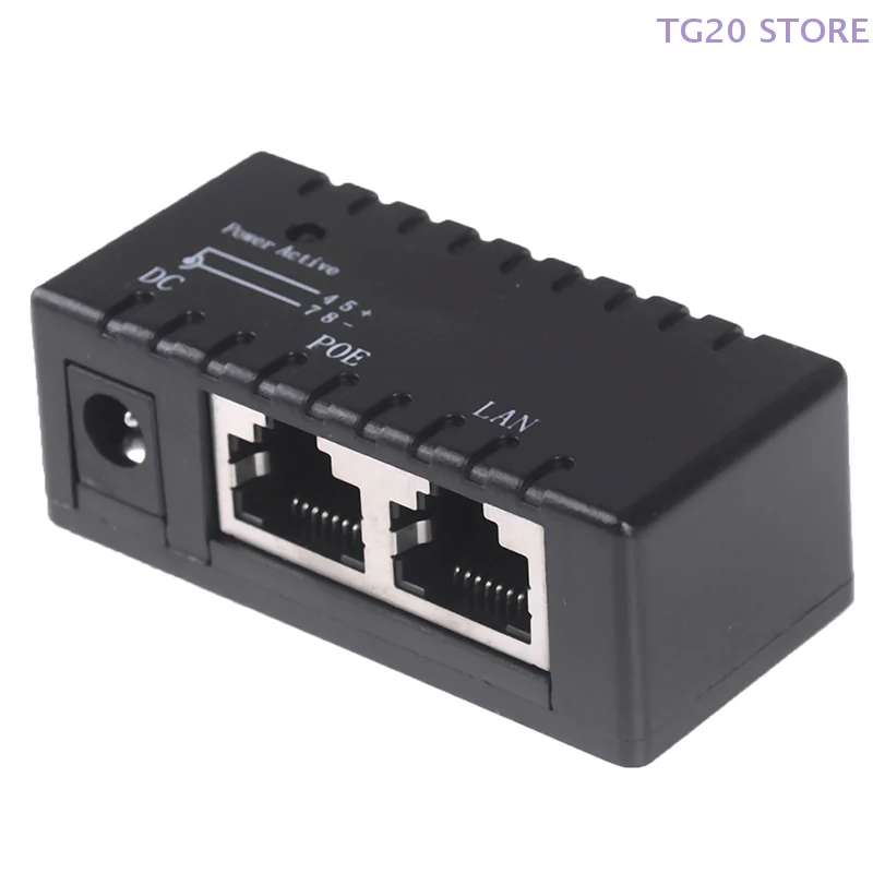 1Pcs 12V - 48V RJ45 Passive POE Injector For IP Camera VoIP Phone Netwrok AP Device