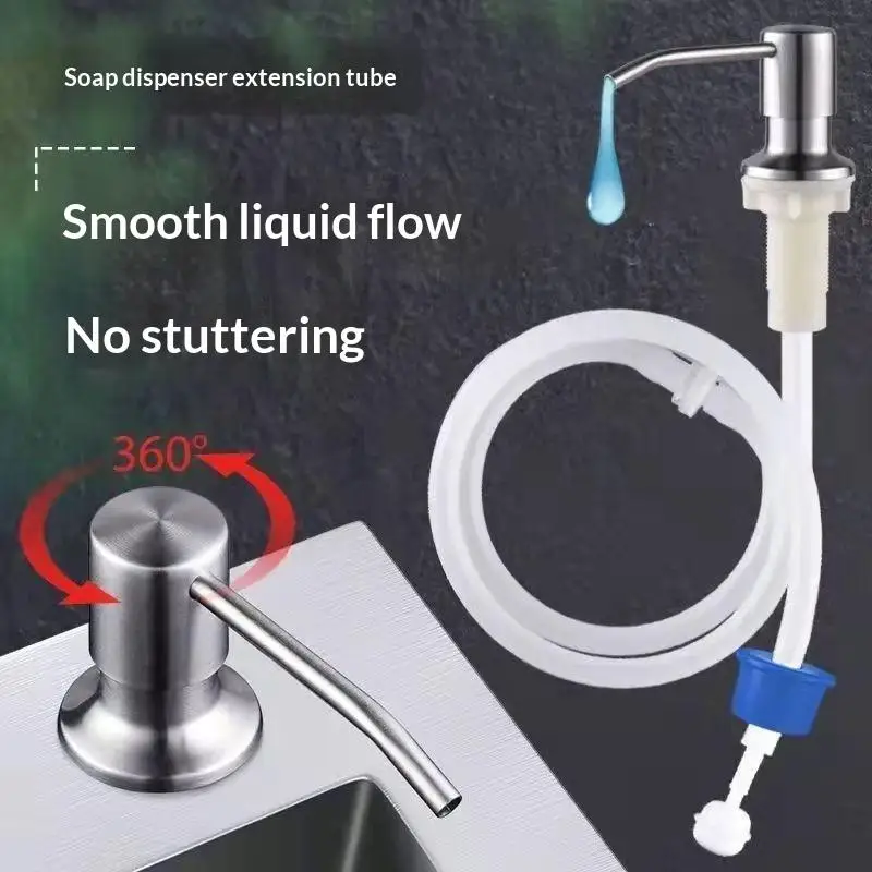 Home Accessory Kitchen Detergent Dispenser Black Marble Soap for Sink Pump Stainless Steel Liquid Pressure Hand Hardware
