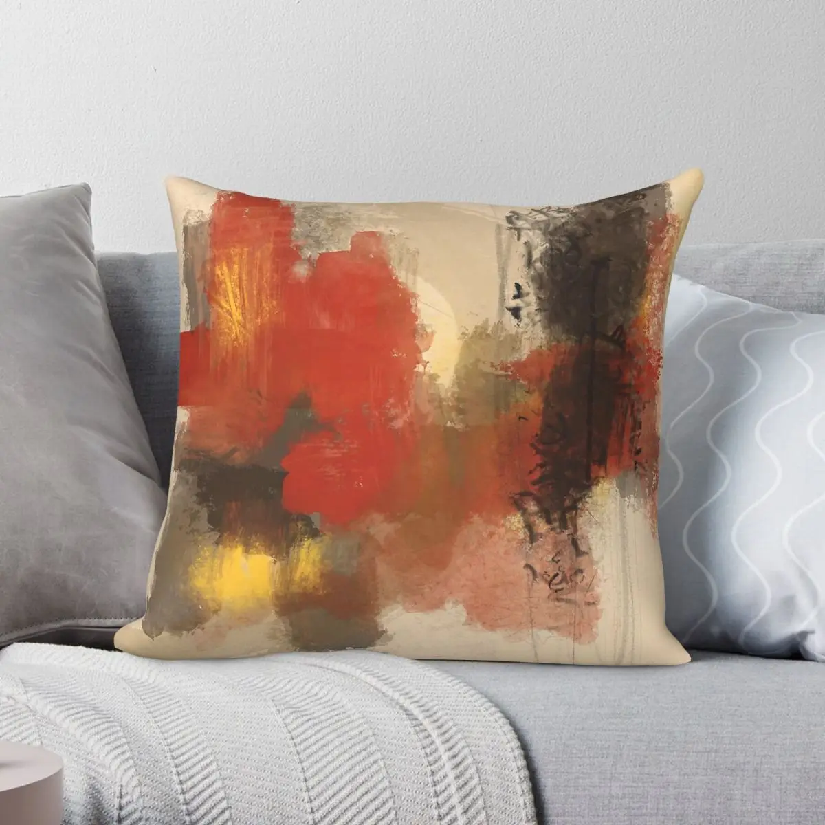 Radiant Nightfall Abstract Modern Square Pillowcase Polyester Linen Velvet Pattern Zip Decor Sofa Seater Cushion Cover