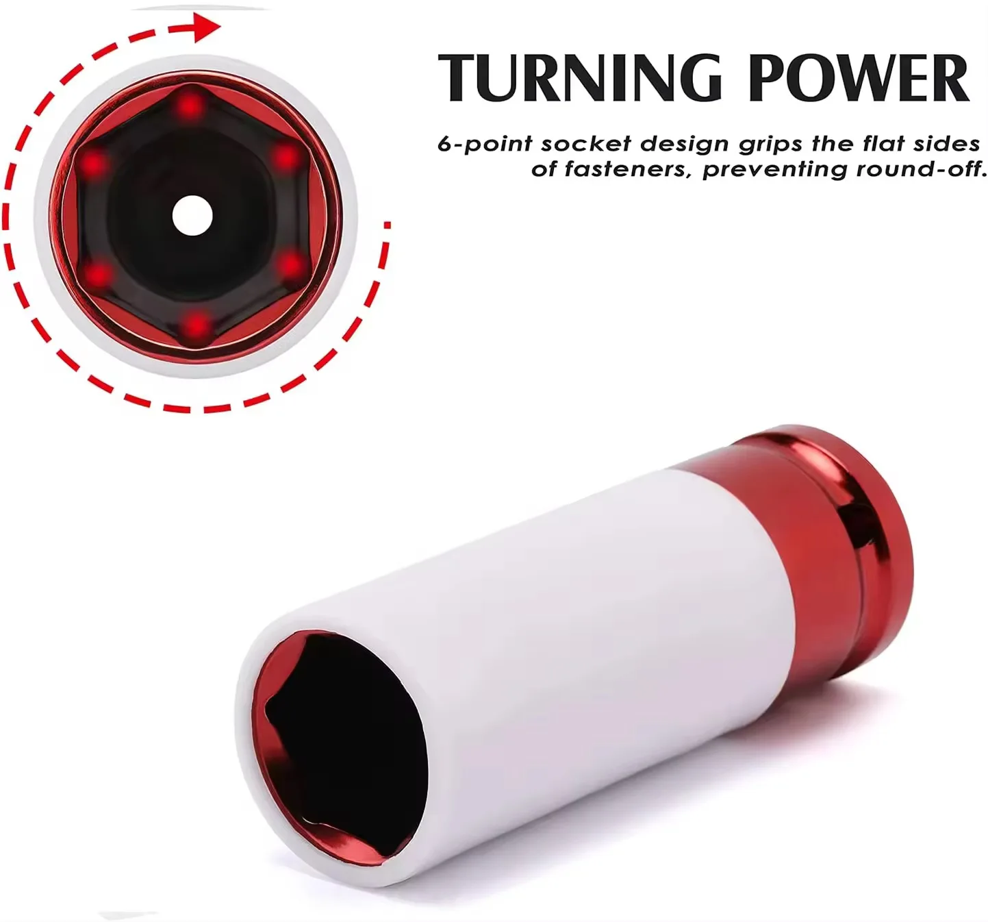 17mm 19mm 21mm Hex Sockets Colorful Sleeve Tire Protection Sleeve Wall-Deep Impact Nut Socket Alloy Wheel Pneumatic Wrench Tire image 5
