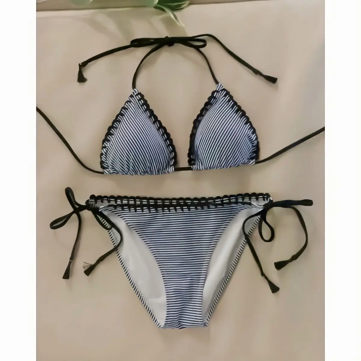 セクシーなレースアップハンギングネックタイ女性背中の開いたハイウエストプリント水着ビキニスリムフィットツーピースセット新しい水着女性