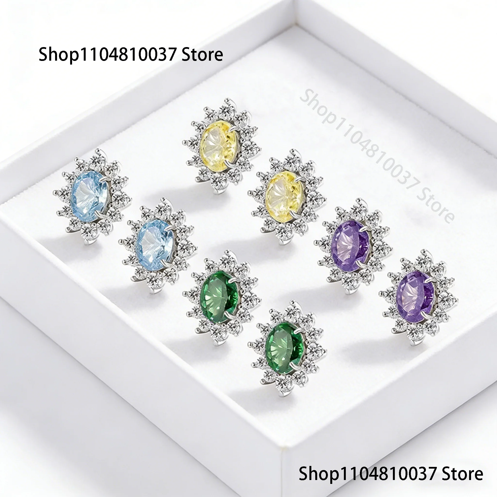 

Изысканный комплект серег из стерлингового серебра 925 пробы в форме подсолнуха с огранкой «Ледяной цветок» и супер-блестящими бриллиантами размером с голубиное яйцо