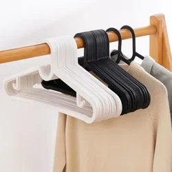 Plastic Hangers Clothes Hanger for Closet,Lightweight Space Saving Laundry Racks,Durable Black Coat Rack with Hook for Home Dorm