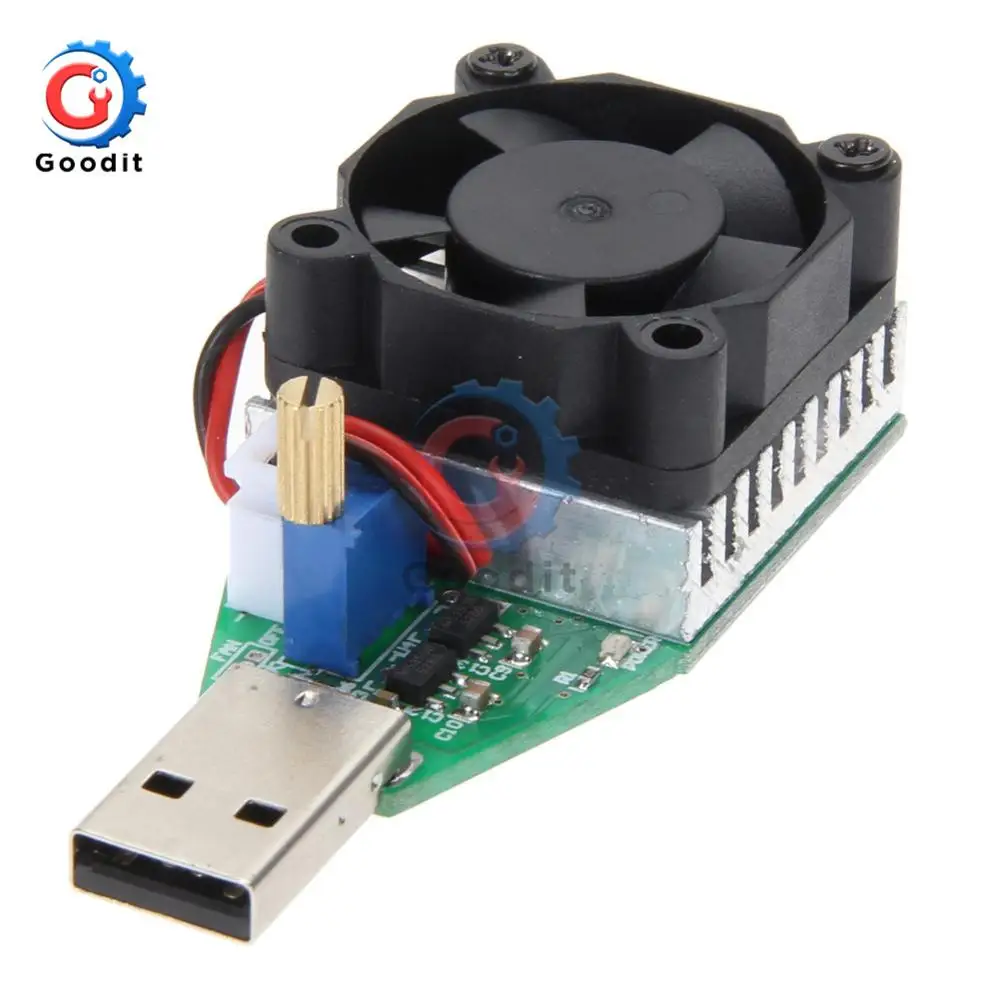 15W DC 3V-21V Electronic Test Load resistor USB Interface Battery Discharge Capacity Tester with Fan Adjustable Current Module