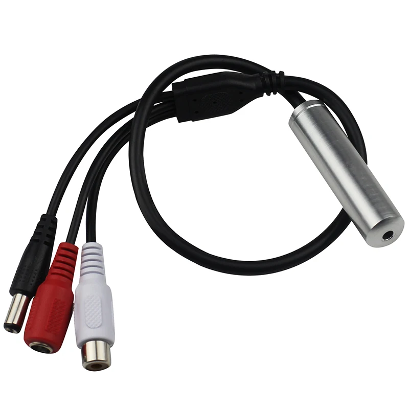 Vanxse Mini Microphone High Sensitive Pickup Audio Mic IP66 Waterproof Metal Bullet Case for CCTV Security Camera DVR System