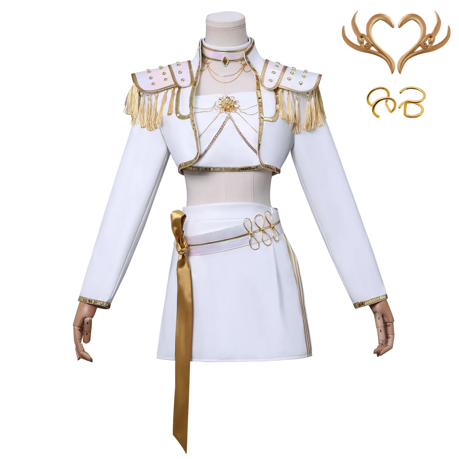 

2025 K-pop Demon Hunters Mira Heavy Duty Cosplay Costume Gothic Futuristic Stage Performance Outfits Wigs with Accessories Set