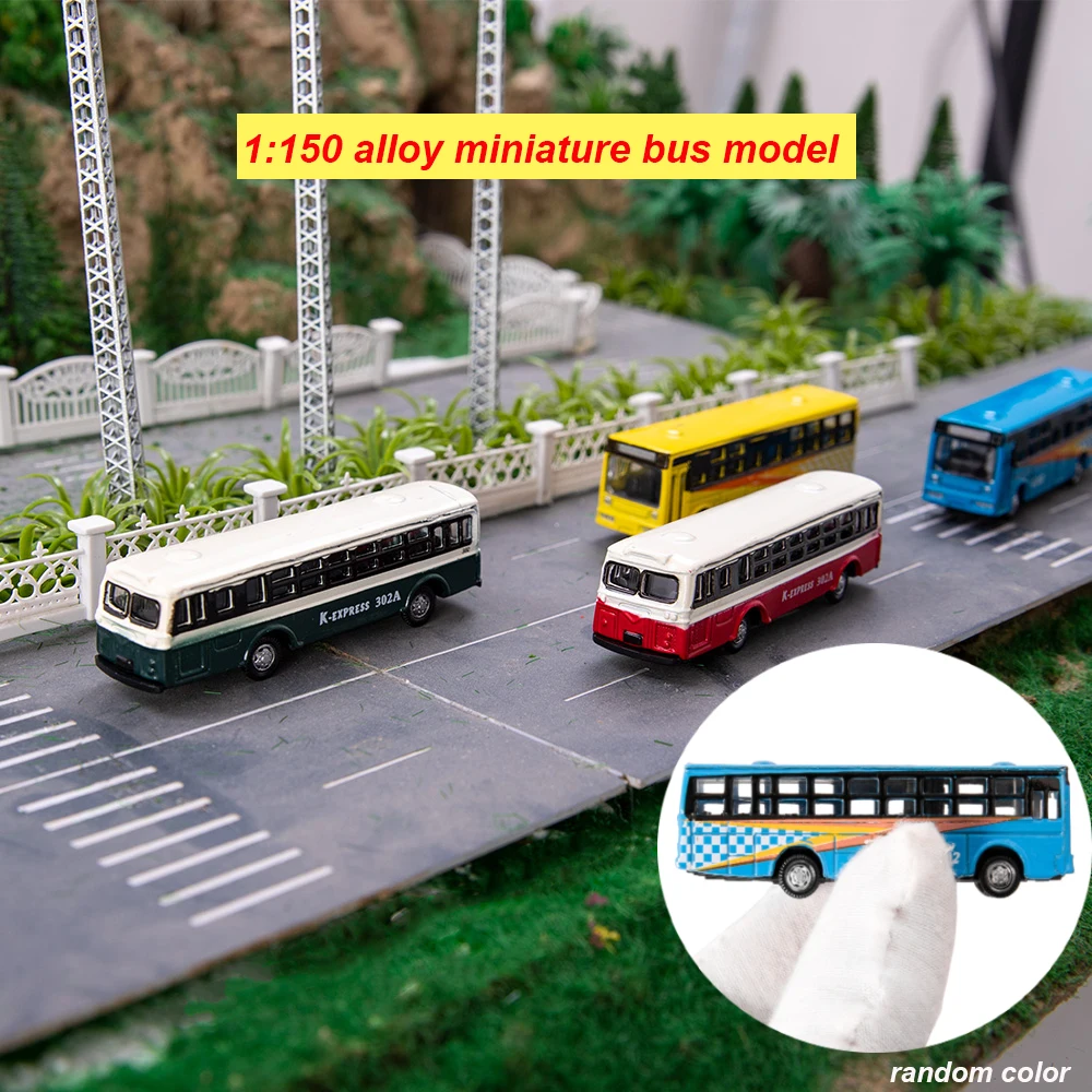 Modelo de liga em escala n, ônibus urbano para modelo em escala 1/160, acessórios de cena diy feitos à mão, suprimentos de paisagem ferroviária, 1 peça