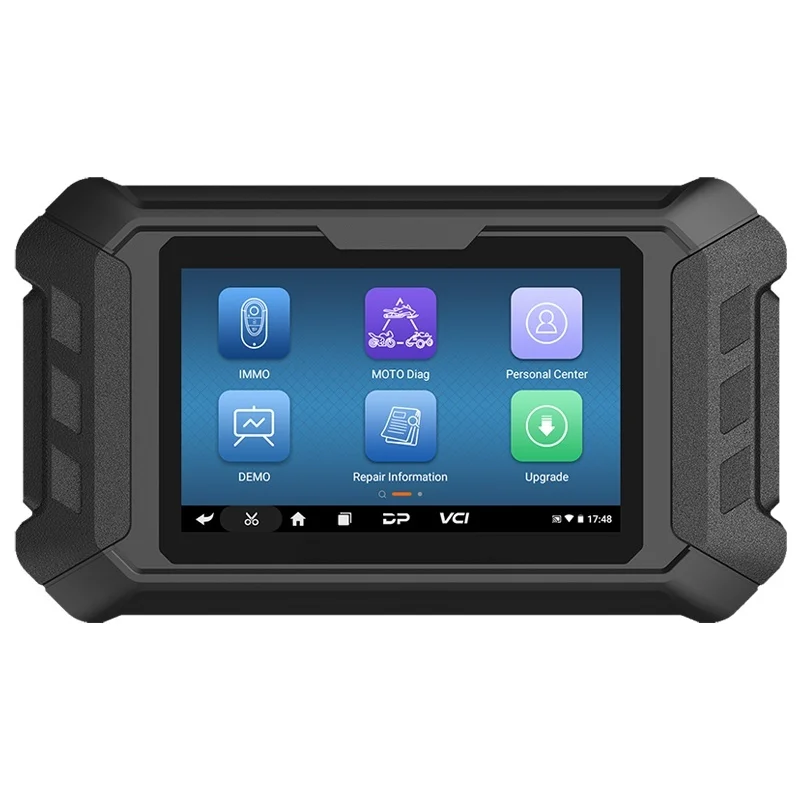 

Motorcycle Diagnostic Tool 12V OBD2 Code Reader Key Programming 5.0-Inch Capacitive Touch Screen Portable Tablet